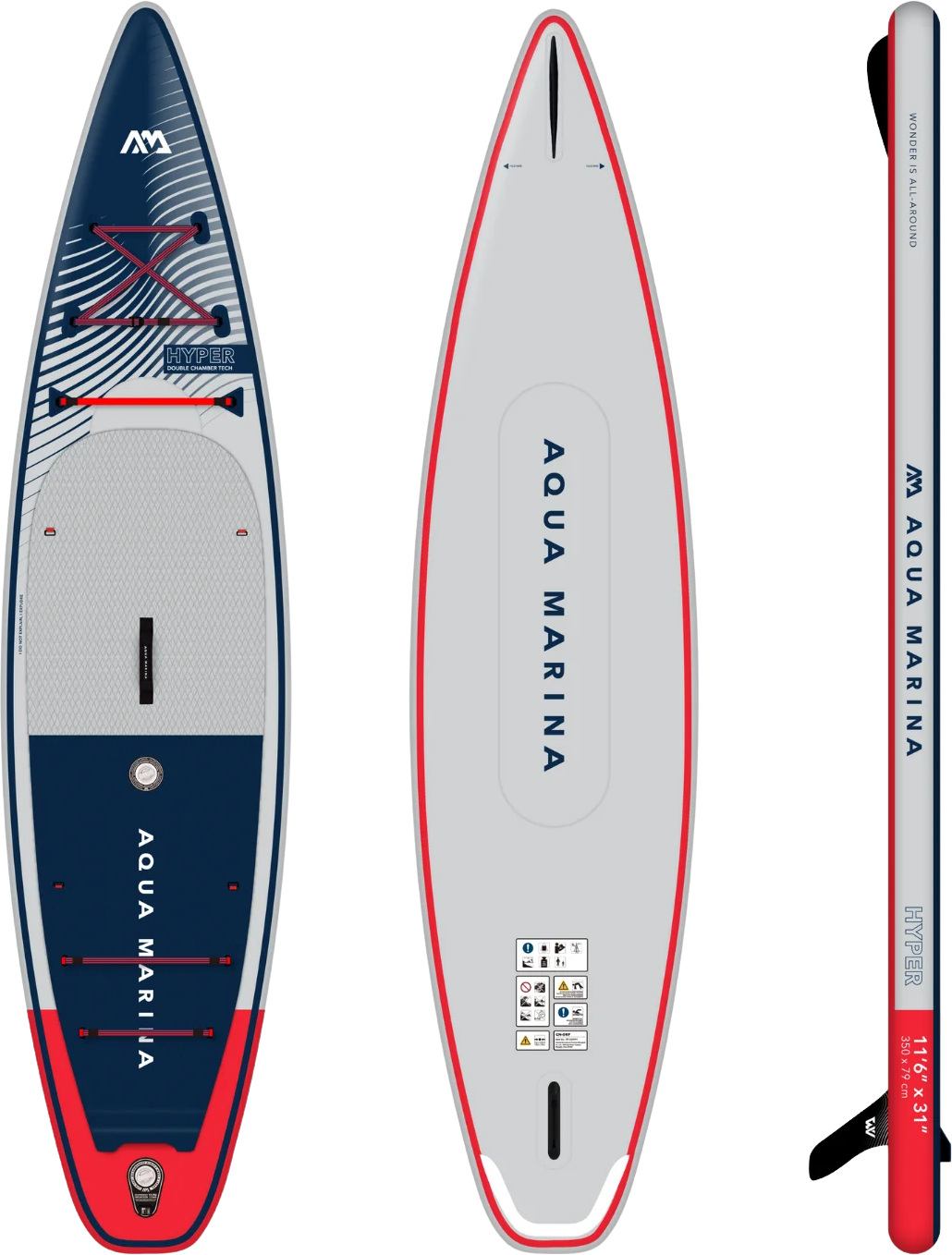 Aqua Marina Hyper 11'6" or 12'6" Inflatable Stand Up Paddle Board Touring Series
